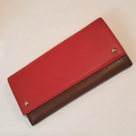 BANANA REPUBLIC Leather Red & Brown Wallet - Picture 5 of 14